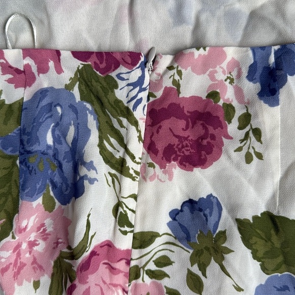 NEW Reformation Riya Cutout Floral-print Crepe Midi Dress - White 4 - Picture 16 of 16